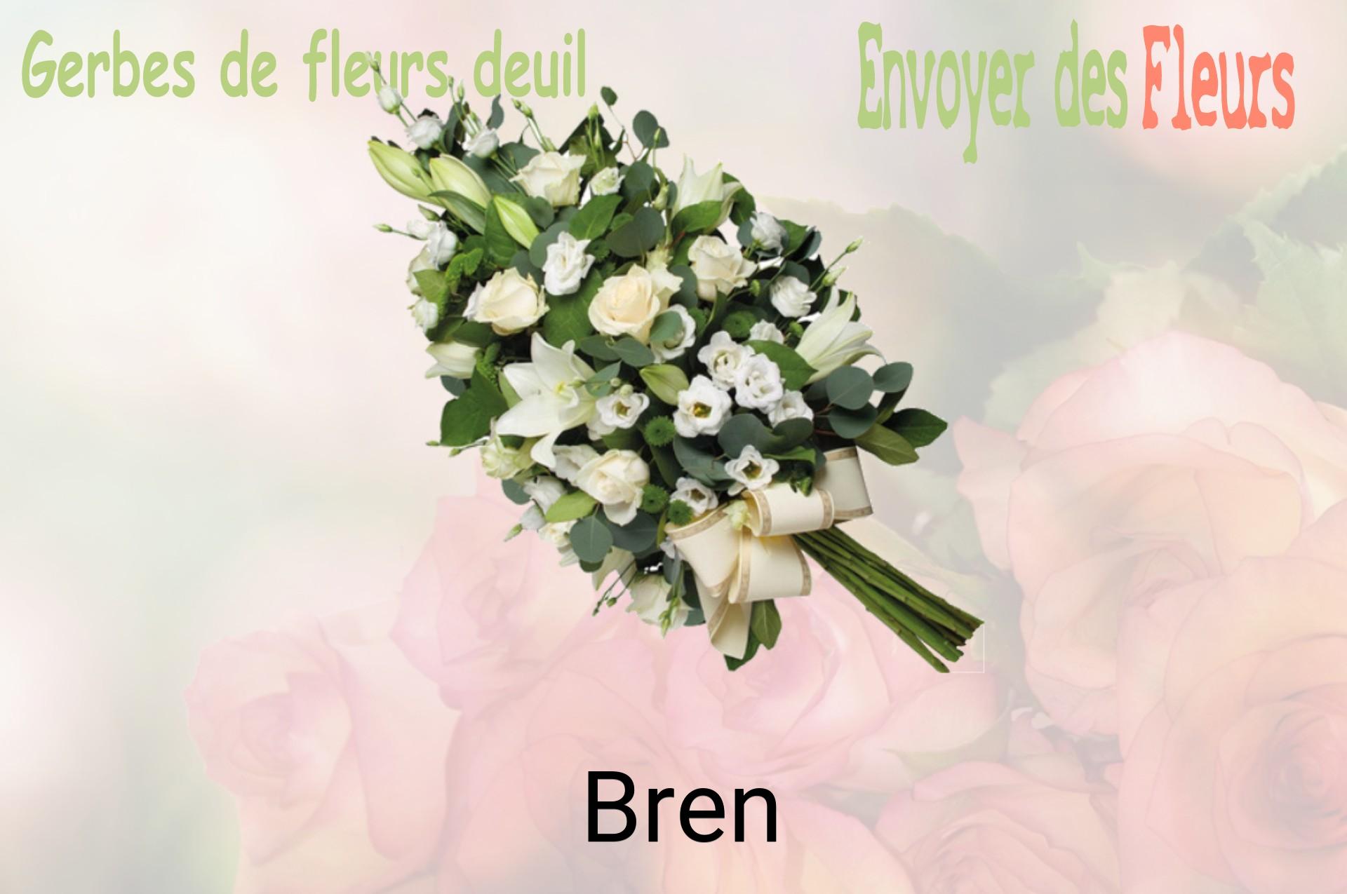 Gerbe de fleurs de deuil livrée à Bren